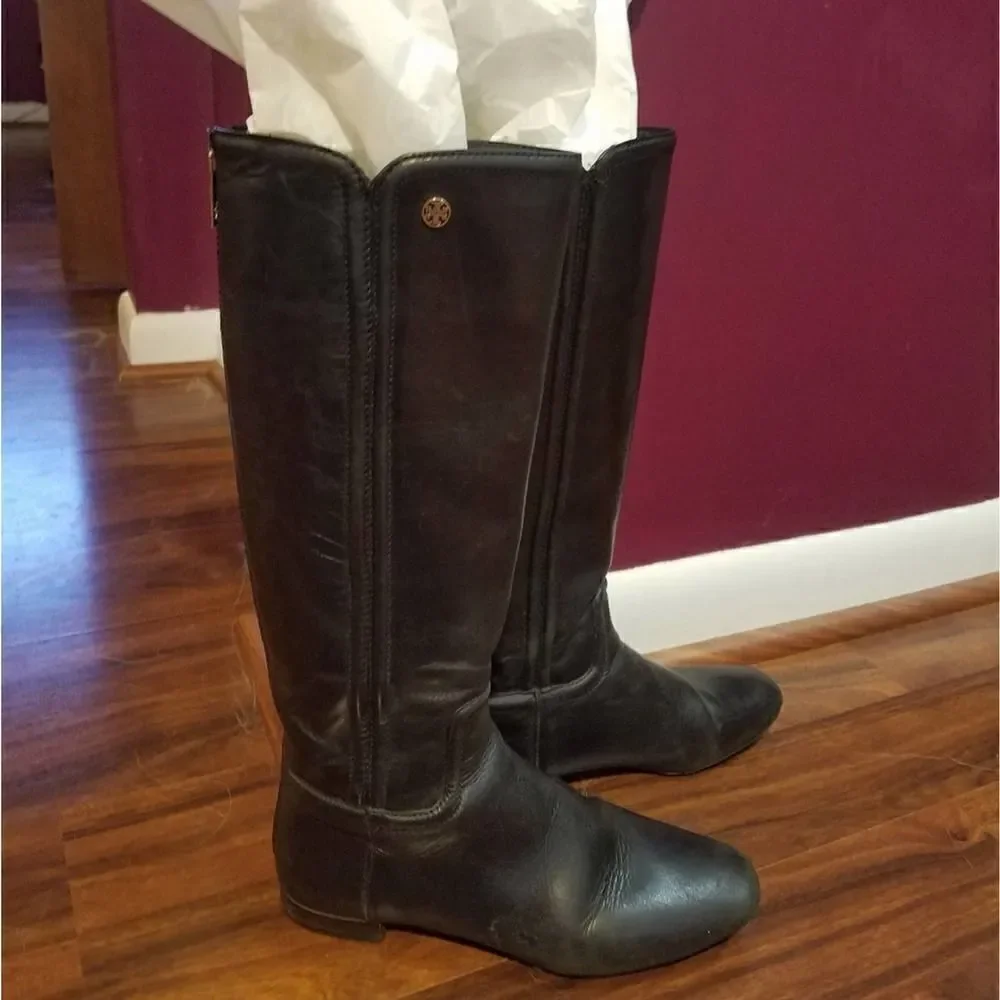 Authentic Tory Burch Irene Equestrian Black Boots